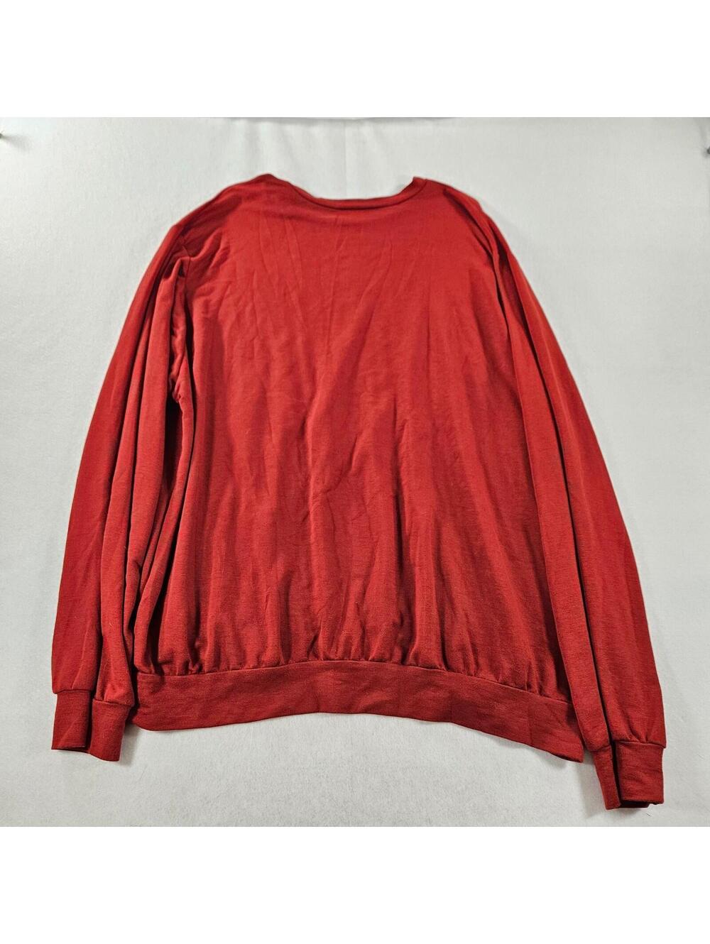LUX LA Wmns XL Terracotta Red Pullover Sweatshirt Long Sleeve Slouchy Soft Crew